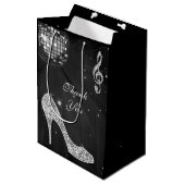 輝きのかかとの黒いディスコの球の誕生日は感謝していしています ミディアムペーパーバッグ (正面アングル)