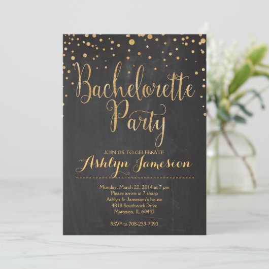 輝きのグリッターのバチェロレッテの招待状 招待状 (スタンド正面)