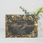 輝きのグリッターの新年の招待状 招待状 (スタンド正面)