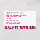 輝きのシマウマのピンクの名刺の白のストライブ柄 名刺 (裏面)