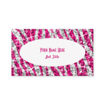 輝きのシマウマのピンクの白い楕円形の名刺