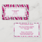 輝きのシマウマのピンクの長方形の名刺の白 名刺 (正面/裏面)