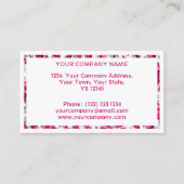 輝きのシマウマのピンクの長方形の名刺の白 名刺 (裏面)