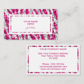 輝きのシマウマのピンクの長方形の名刺の白 名刺 (正面/裏面)