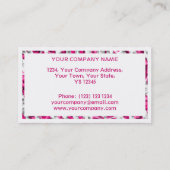 輝きのシマウマのピンクの長方形の名刺の白 名刺 (裏面)