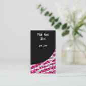 輝きのシマウマのピンクの黒のカーブのポートレート 名刺 (スタンド正面)