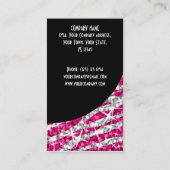 輝きのシマウマのピンクの黒のカーブのポートレート 名刺 (裏面)