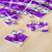 輝きのシマウマの紫色のパズル ジグソーパズル (側面)