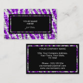 輝きのシマウマの紫色の長方形の名刺の黒 名刺 (正面/裏面)