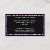 輝きのシマウマの紫色の長方形の名刺の黒 名刺 (裏面)