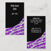 輝きのシマウマの紫色の黒いカーブのポートレート 名刺 (正面/裏面)