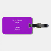 輝きのシマウマの紫色の「文字」の荷物のラベル ラゲッジタグ (裏面横)