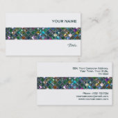 輝きのタイルの多彩の2枚のタイルのストライプな白 名刺 (正面/裏面)