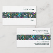 輝きのタイルの多彩の2枚のタイルのストライプな白 名刺 (正面/裏面)