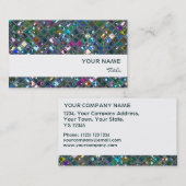 輝きのタイル多彩の2は白のストライブ柄を印刷します 名刺 (正面/裏面)