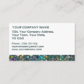 輝きのタイル多彩の2は白のストライブ柄を印刷します 名刺 (裏面)