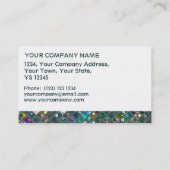 輝きのタイル多彩の2は白のストライブ柄を印刷します 名刺 (裏面)