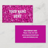 輝きのピンクの名刺のテンプレート 名刺 (正面/裏面)