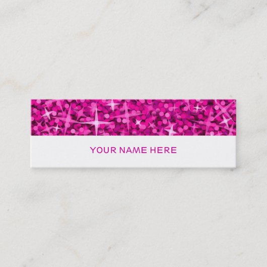 輝きのピンクの名刺の細い白 スキニー名刺 (正面)