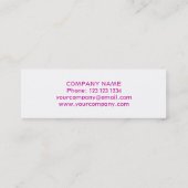 輝きのピンクの名刺の細い白 スキニー名刺 (裏面)