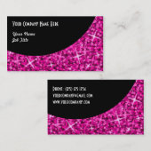 輝きのピンクの黒いカーブの名刺のテンプレート 名刺 (正面/裏面)