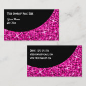 輝きのピンクの黒いカーブの名刺のテンプレート 名刺 (正面/裏面)