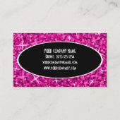 輝きのピンクの黒い楕円形の名刺のテンプレート 名刺 (裏面)