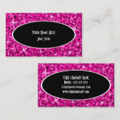 輝きのピンクの黒い楕円形の名刺のテンプレート 名刺 (正面/裏面)