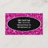 輝きのピンクの黒い楕円形の名刺のテンプレート 名刺 (裏面)