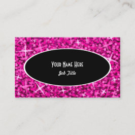 輝きのピンクの黒い楕円形の名刺のテンプレート 名刺