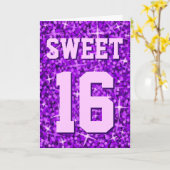 輝きのピンクの「菓子16' 「ハッピーバースデー」カード カード (黄色い花)