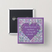 輝きの大切な宝石のハートの引用文 缶バッジ (正面&裏面)