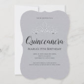 輝きの服の黒の銀のQuinceañeraの招待状 招待状 (裏面)