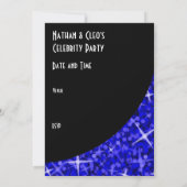 輝きの濃紺の黒いカーブ"VIPパス"の招待 招待状 (裏面)