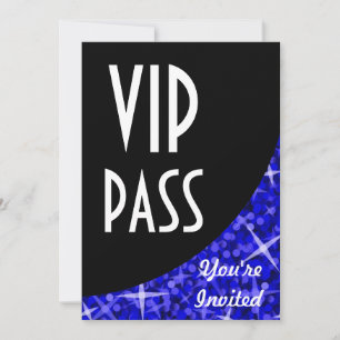 輝きの濃紺の黒いカーブ"VIPパス"の招待 招待状