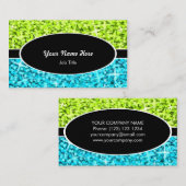輝きの組合せのライムの暗藍色の楕円形の名刺 名刺 (正面/裏面)