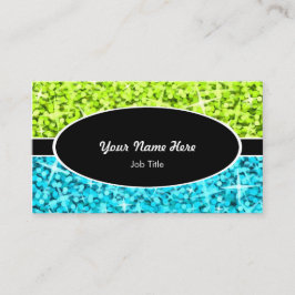 輝きの組合せのライムの暗藍色の楕円形の名刺 名刺