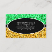 輝きの組合せの緑"金ゴールド"は楕円形の名刺を黒くします 名刺 (裏面)