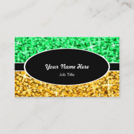 輝きの組合せの緑"金ゴールド"は楕円形の名刺を黒くします 名刺
