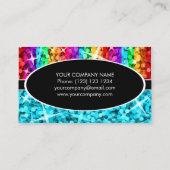 輝きの組合せの虹の暗藍色の楕円形の名刺 名刺 (裏面)