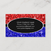 輝きの組合せの赤い暗藍色の楕円形の名刺 名刺 (裏面)