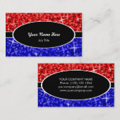 輝きの組合せの赤い暗藍色の楕円形の名刺 名刺 (正面/裏面)