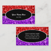 輝きの組合せの赤い紫色の黒い楕円形の名刺 名刺 (正面/裏面)