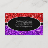 輝きの組合せの赤い紫色の黒い楕円形の名刺 名刺 (裏面)