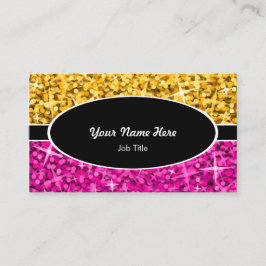 輝きの組合せ"金ゴールド"は黒い楕円形の名刺を飾ります 名刺