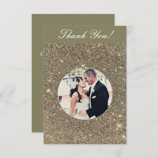 輝きの結婚式の写真のサンキューカード サンキューカード (正面/裏面)