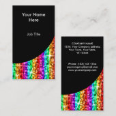 輝きの虹のストライプの黒のカーブのポートレート 名刺 (正面/裏面)