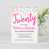 輝きの虹の水玉模様の誕生会を振りかけて下さい 招待状 (スタンド正面)