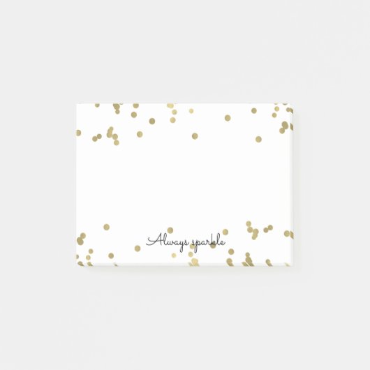 輝きの金ゴールドの紙吹雪 ポストイット (正面)