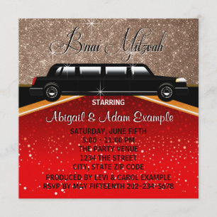 輝きの魅力のB'nai (ユダヤ教の)バル・ミツバー丁重な映画俳優 招待状